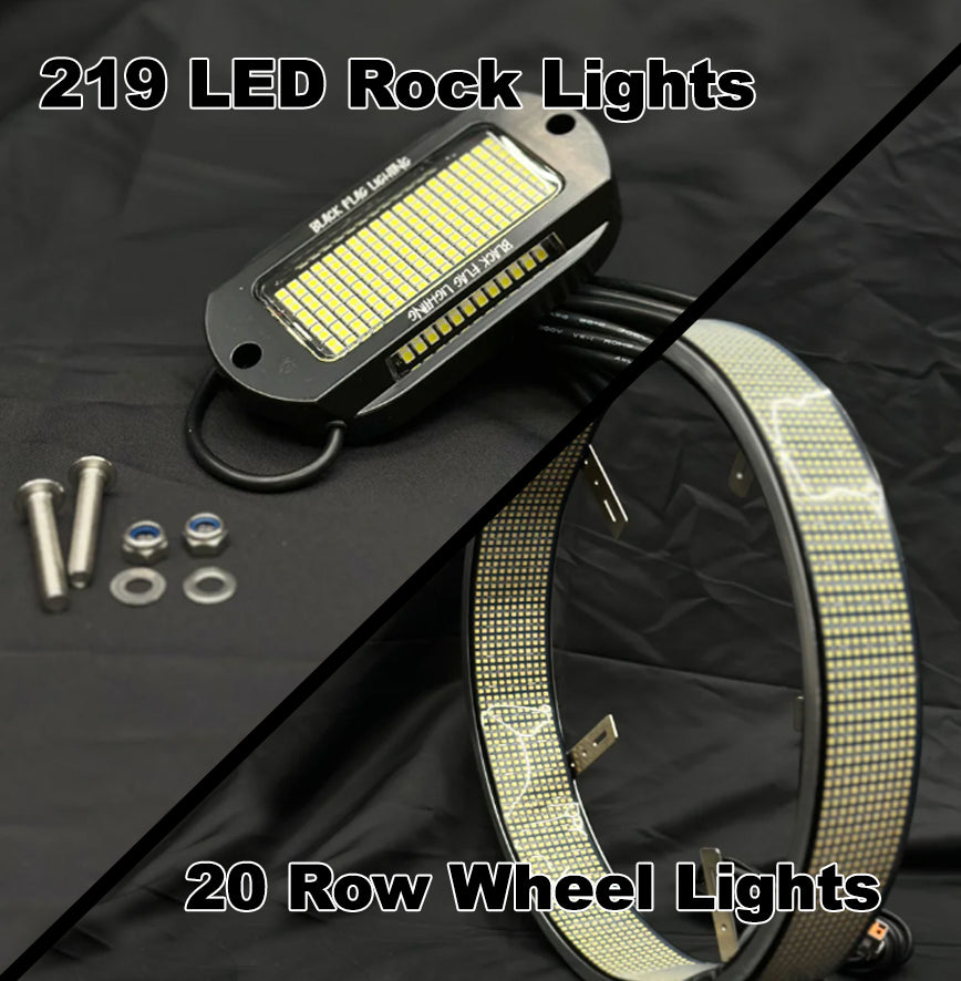 Platinum Bundle Pure White - 304 LED Rock Lights & 20 Row Wheel Lights