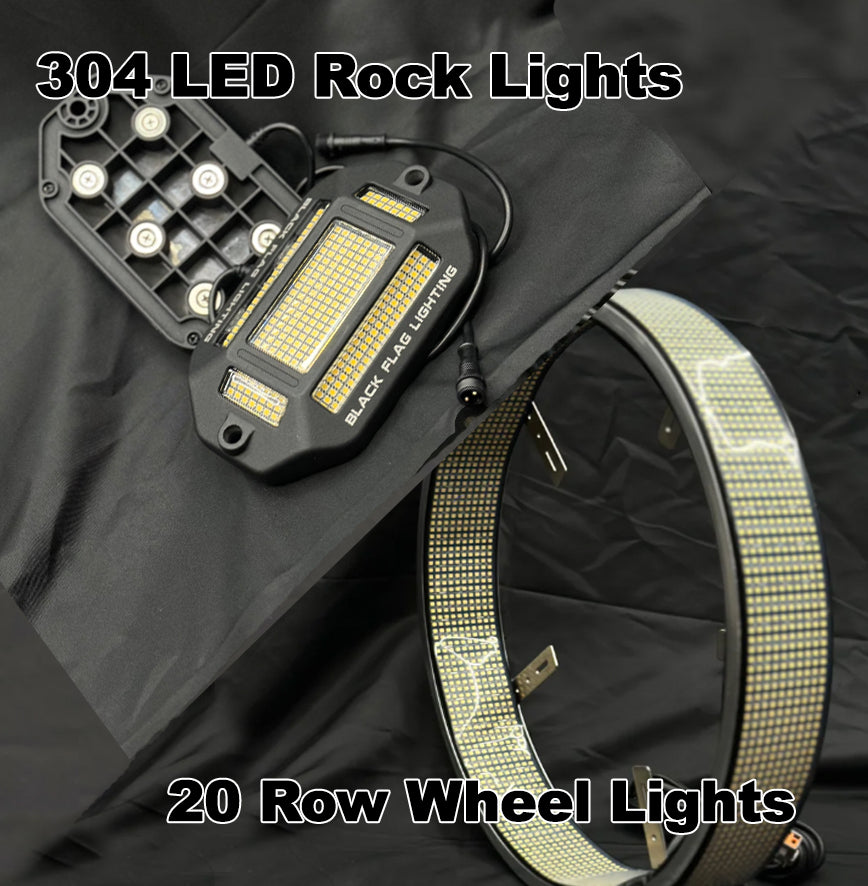 Platinum Bundle Pure White - 304 LED Rock Lights & 20 Row Wheel Lights
