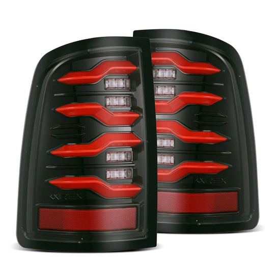 AlphaRex (LUXX-Series) 2009-2018 Dodge Ram LED Tail Lights - Black Red