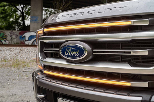 XBG LED DRL Grille Inserts: Ford Super Duty Platinum (20-22) (Amber)