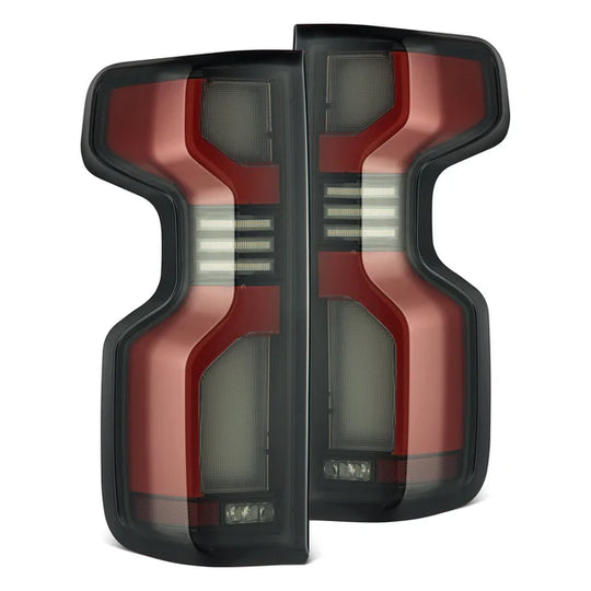 AlphaRex (LUXX-Series) 2019-2024 Chevrolet Silverado LED Tail Lights - Black Red