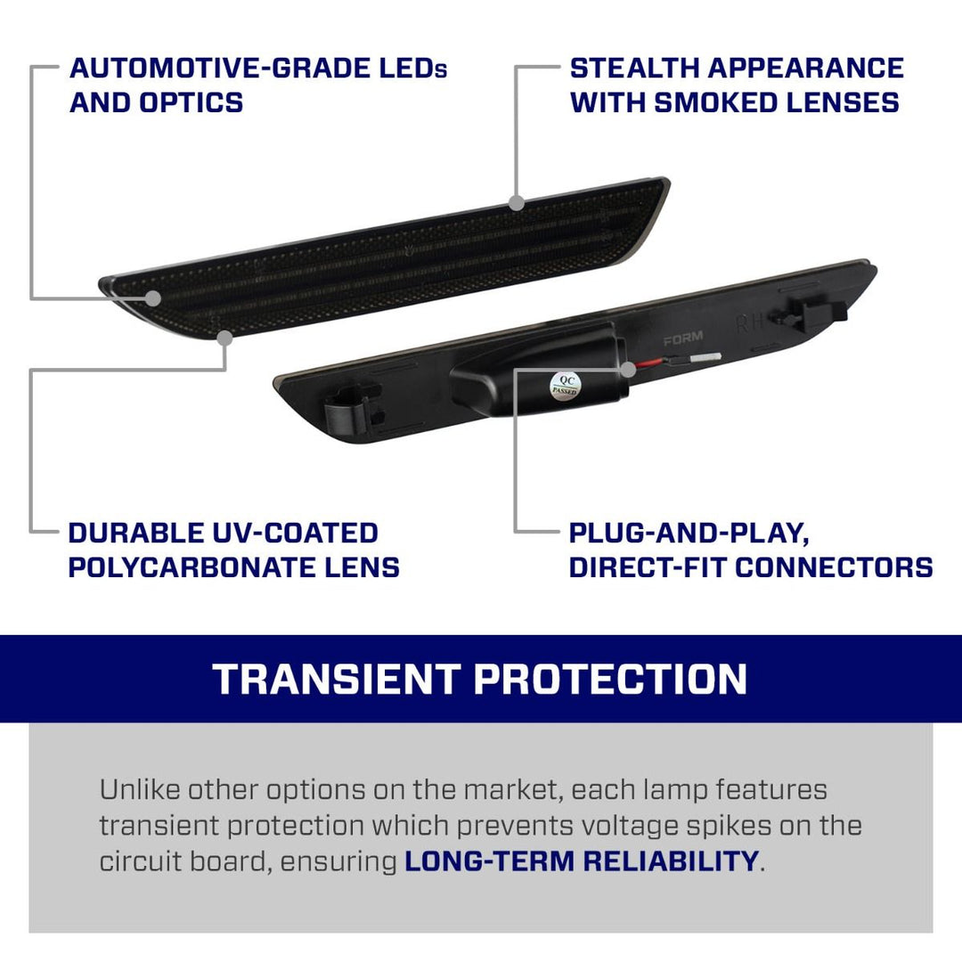 2015-2023 Mustang Smoked LED Rear Side Markers