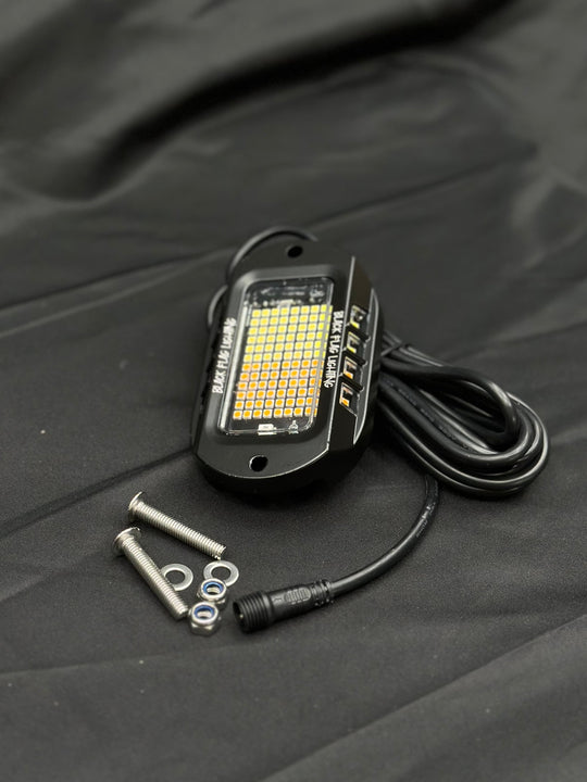 104 LED Chip Switchback (White + Amber) Rock Lights