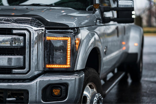 XB LED Headlights: Ford Super Duty (11-16) (Pair / Amber DRL)