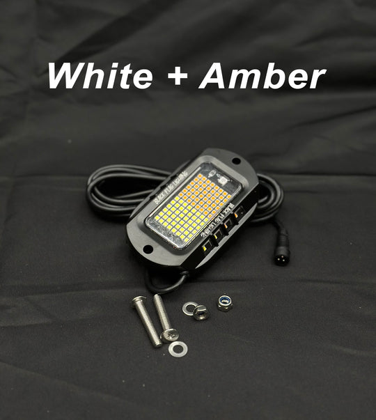 104 LED Chip Switchback (White + Amber) Rock Lights