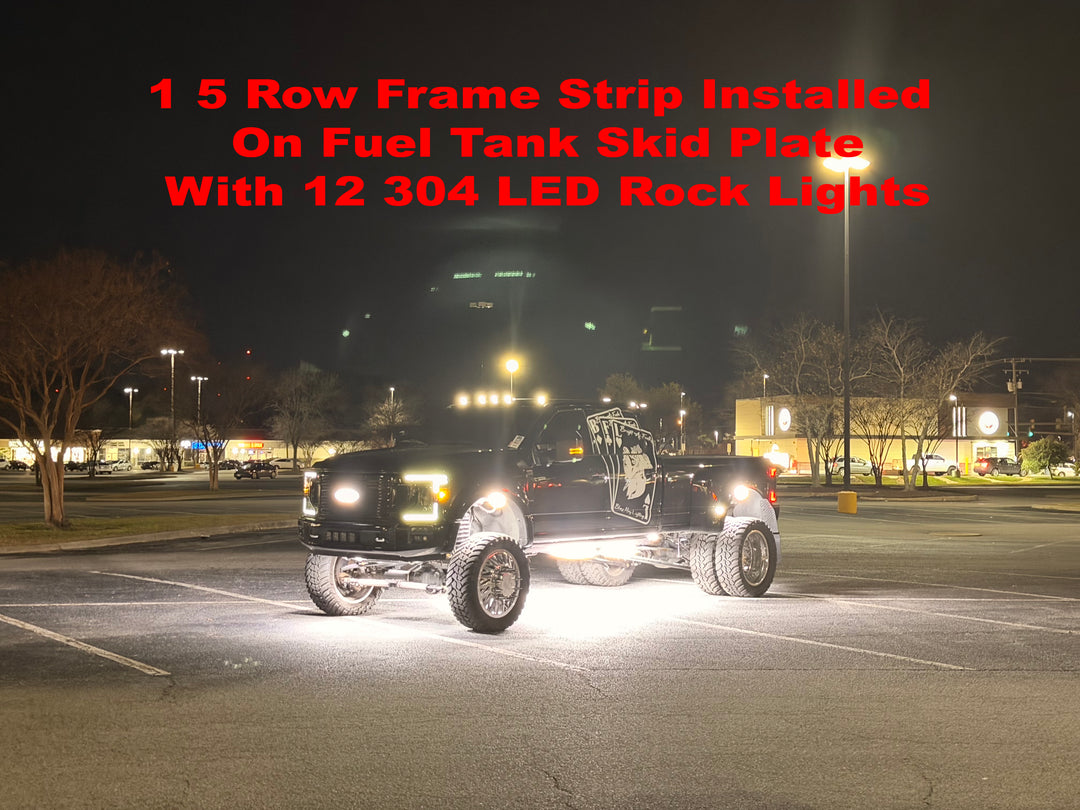 Max Output Bundle - 5 Row Frame Strips & 304 LED Pure White Rock Lights