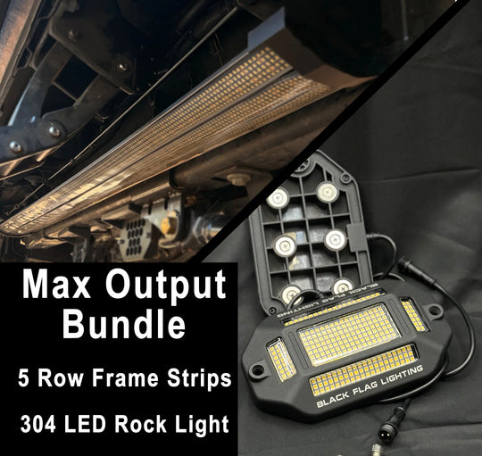 Max Output Bundle - 5 Row Frame Strips & 304 LED Pure White Rock Lights