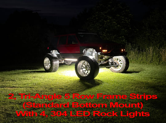 Max Output Bundle - 5 Row Frame Strips & 304 LED Pure White Rock Lights